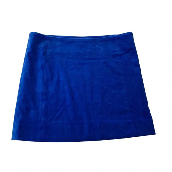 Frame Velvet Seamed Stretch Mini Skirt Bluette Size 6 NWT - Picture 4 of 8